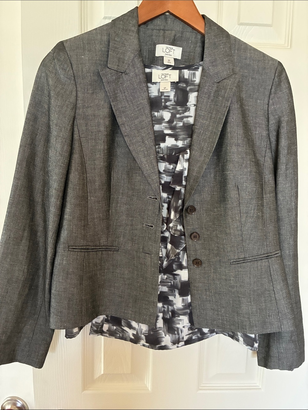 LOFT ( Ann Taylor)Charcoal Gray Tailored Blazer with Matching Sleeveless